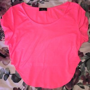 Neon Pink Crop Top - High back